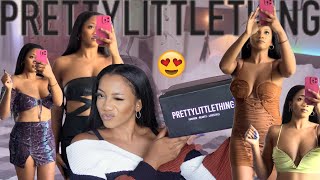 $200 😍 PRETTY LITTLE THING TRY ON HAUL (Dresses, Sets, Heels, Tops &. Bottoms) | Annesha Adams