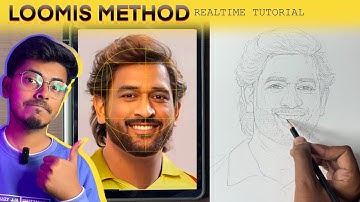 Detailed Loomis Method Tutorial // How to draw MS DHONI outline drawing