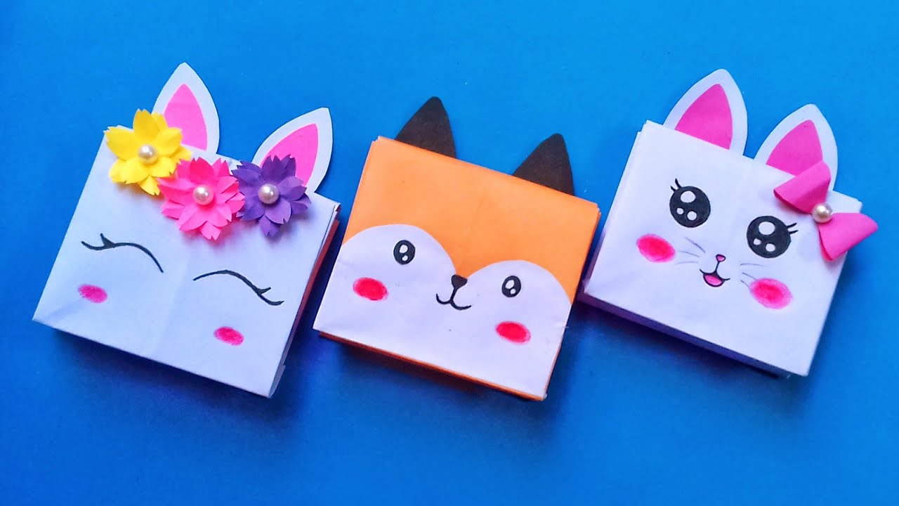 Origami paper wallet/ Origami Unicorn, Cat fox wallet