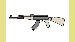 How to draw AK-47 | cómo dibujar AK-47 | cómo dibujar una pistola | cómo dibujar screenshot 5