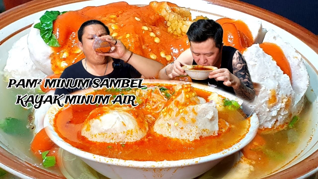 INI MAKAN BAKSO APA MAKAN SAMBAL ?? BAKSO SOLO PAK KUMIS !!