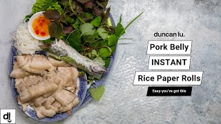 لفائف ورق الأرز من لحم الخنزير l أوراق ورق الأرز الفورية l الوصفات الفيتنامية l Duncan Lu