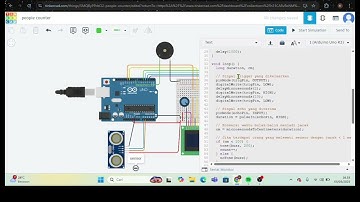 Tugas 05: Elektronika Lanjut - Simulasi TinkerCAD - Membuat People Counter Digital Arduino