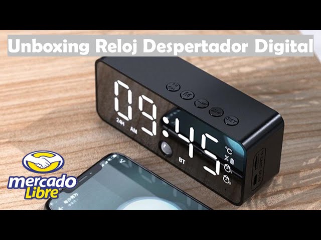 Radio Reloj Despertador Digital con Parlante Bluetooth (14.2 cm x