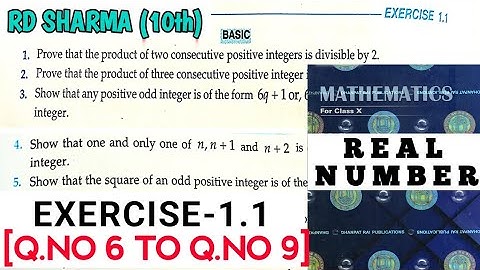 RD SHARMA CLASS 10 EX- 1.1[Q.NO 6 TO 9] SOLUTION CHAPTER 1 REAL NUMBER/MATH FEAR/CBSE/ SOLUTION