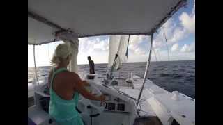 Linda sailing to windward in Palau Oct 2015