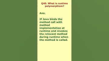 interview question 40. what is runtime polymorphism? #interviewquestions #javaclass #javaprogramming