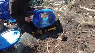 20$ DIY Log skidding cone using a plastic barrel