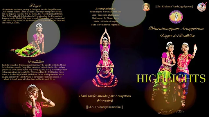 Divya & Radhika's Bharatanatyam Arangetram 2022 - ...