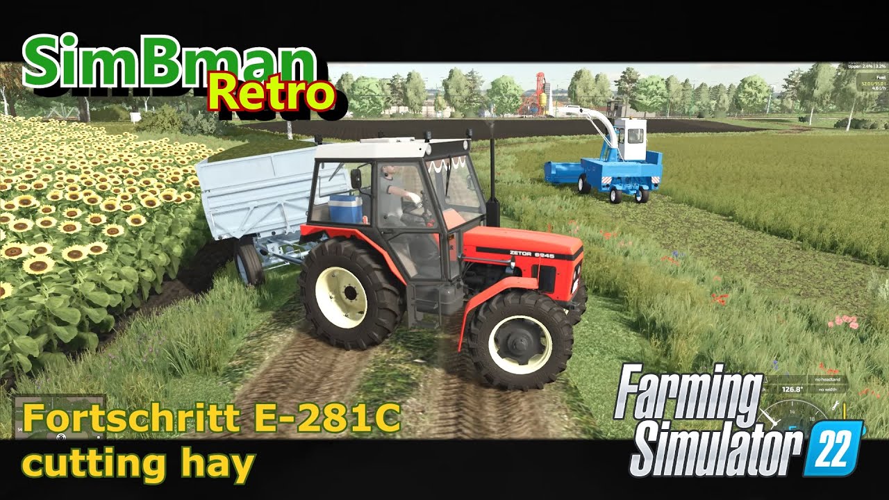 Fortschritt E281-C cutting hay / Farming Simulator 22 / FS22, LS22