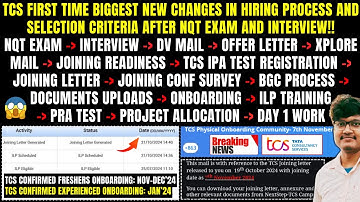 TCS BIGGEST CHANGE IN HIRING PROCESS & SELECTION CRITERIA | EXAM TO ONBOARDING FULL STEPS & DURATION