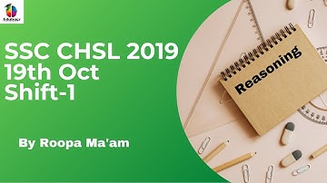 SSC CHSL 2019 | 19th October 2020 Shift-1 by Roopa Ma
