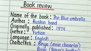 Book review writing || How to write a book review in english || The blue umbrella book review