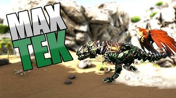 MAX LEVEL TEK REX TAMED! | Unofficial ARK PVP | VsPVP 5 MAN SERVER!