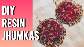 DIY resin jhumkas | how to preserve rose in jhumkas| Real rose in jhumkas | trendy earrings