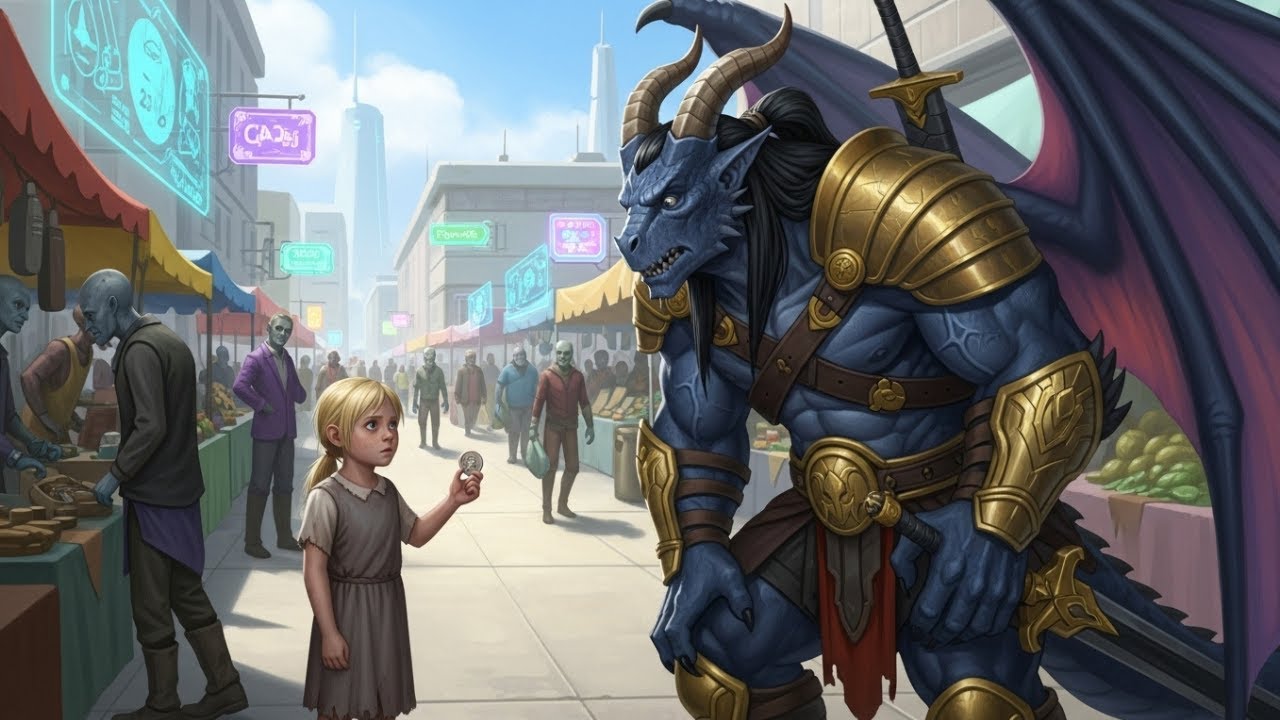 A Human Girl Pays the Dragon Chief 25 cents for his help—Her Request Shocked Him... SCi-Fi Story HFY