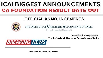 BREAKING NEWS | ICAI Official Notifications Out | CA Foundation June 2023 Result Date Declared