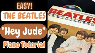 THE BEATLES - HEY JUDE - Easy Beginner Piano Chords With Lyrics Tutorial