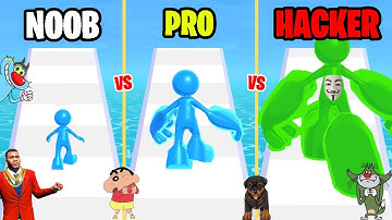NOOB VS PRO VS HACKER IN LIMBSRUN WITH SHINCHAN & CHOP & FRANKLIM OGGY & JACK