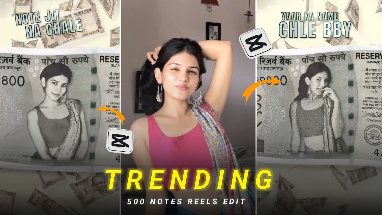 500 Note Effect Trending Reels Editing | 500 Wali Note Ka Video Kaise ...