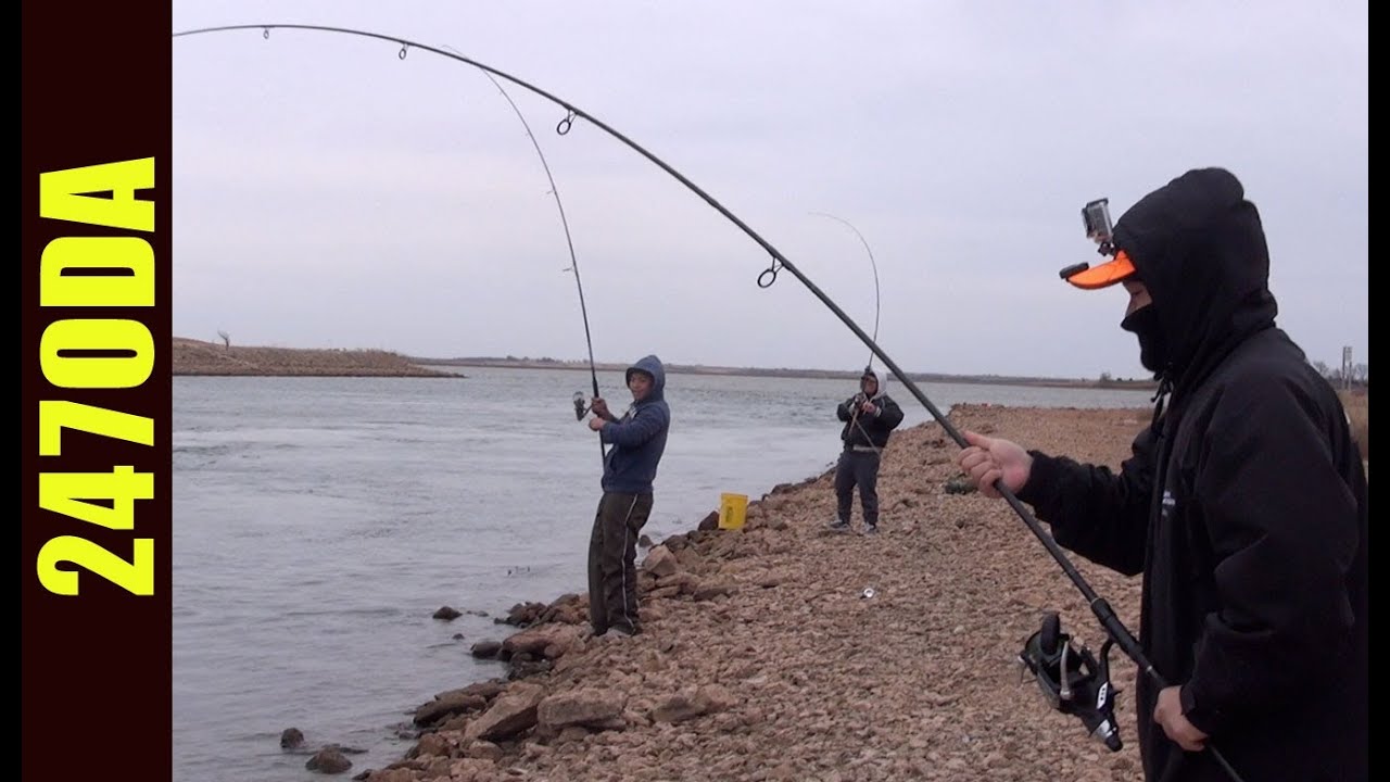 Awesome Fishing Day @ Sooner Lake Discharge - 247 OutDoor