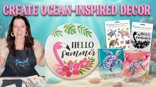 Easy Resin & Paint Coastal Backgrounds – DIY Stencil & Transfer Craft Tutorial