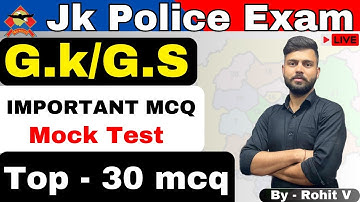 🔴 Jk police Mock test | Jkp important Gk Mcq questions Revision Class by Rohit verma