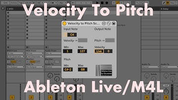 MIDI Velocity To Pitch Scale Max for Live device for Ableton Live