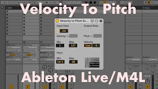 MIDI Velocity To Pitch Scale Max for Live device for Ableton Live