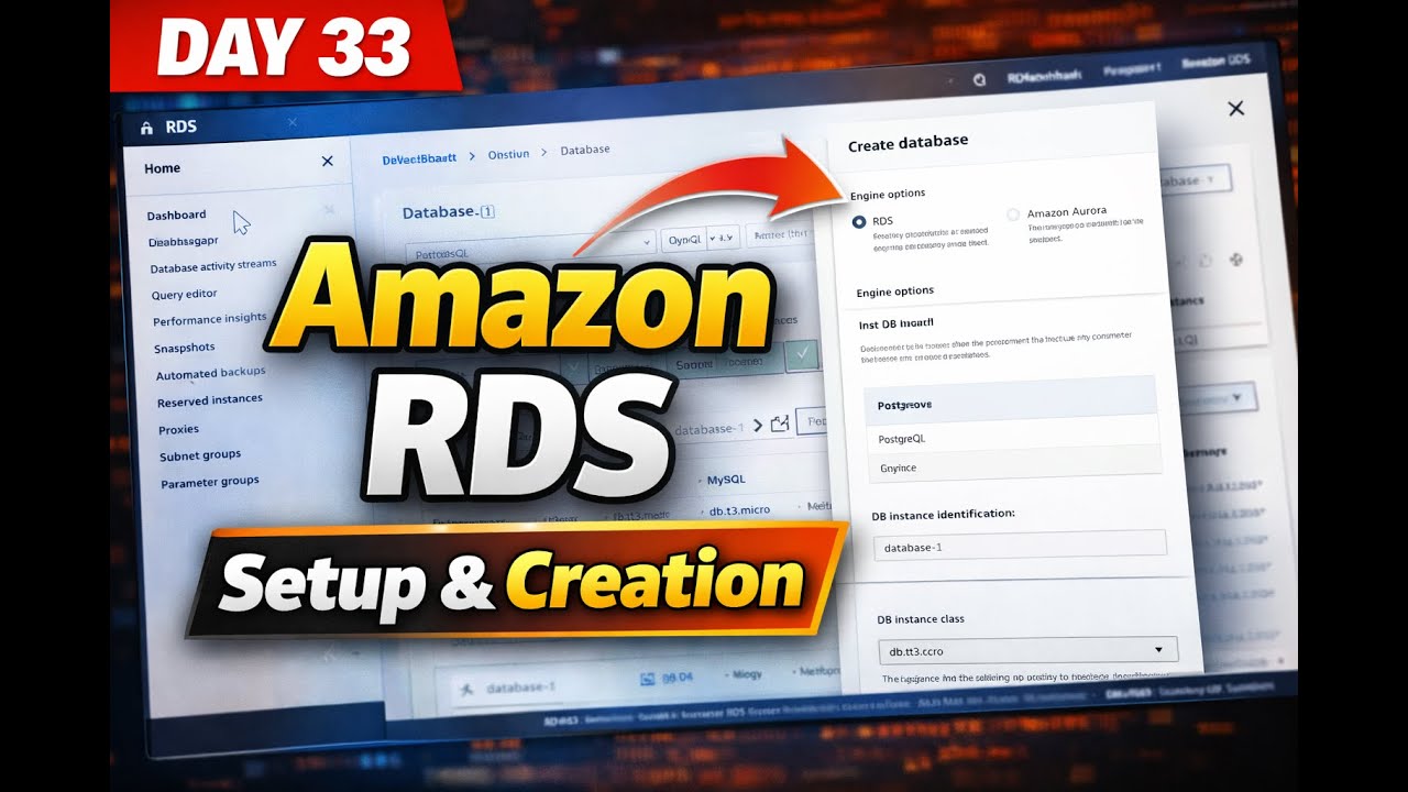 Day 33 | How to Create Amazon RDS | AWS RDS Console Walkthrough | in ...