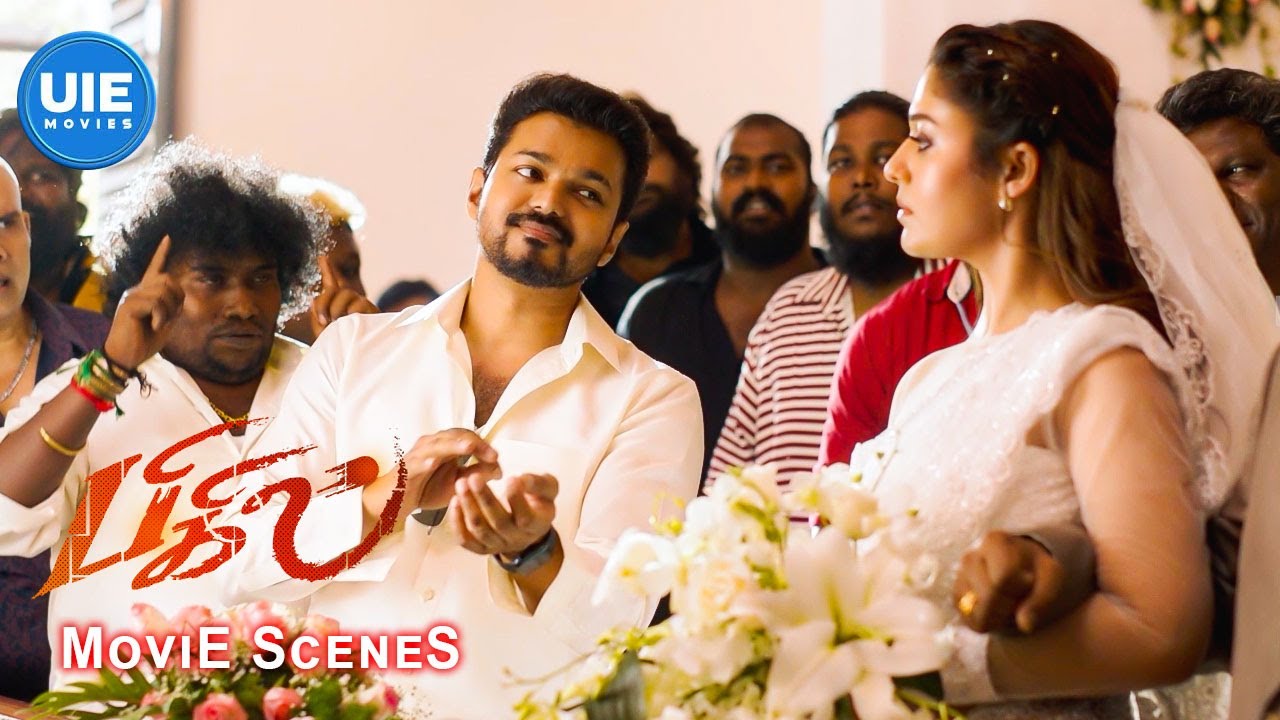 Bigil Movie Scenes  Vijay intervenes in Nayantharas wedding creating chaos  Vijay  Nayanthara