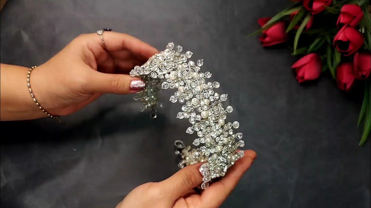 Изготовление свадебной повязки из хрусталя/блестящей и ослепительной🤩🤩/свадебной жемчужной тиары