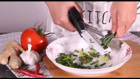 Multifunctional 6 In 1 Smart Cutter Kitchen Stainless Steel Scissor with Cutting Board