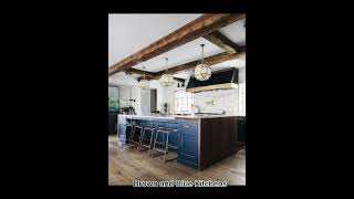 Blue & Brown Kitchens - Which Is Your Fave?  #interiordesign#kitchen