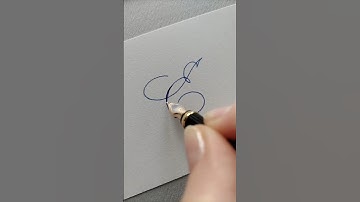 Letter E, beautiful handwriting with fountain pen