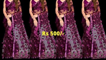 Pure mono net 3D butterfly Beautiful saree | TRENDING PRODUCT/Butterfly net sarees pattern reviews !