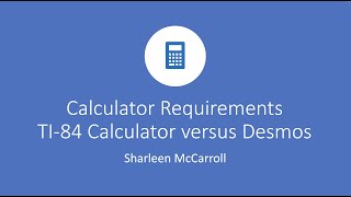 Calculator Requirements and Comparing the TI84 calculator with the Desmos online graphing calculator