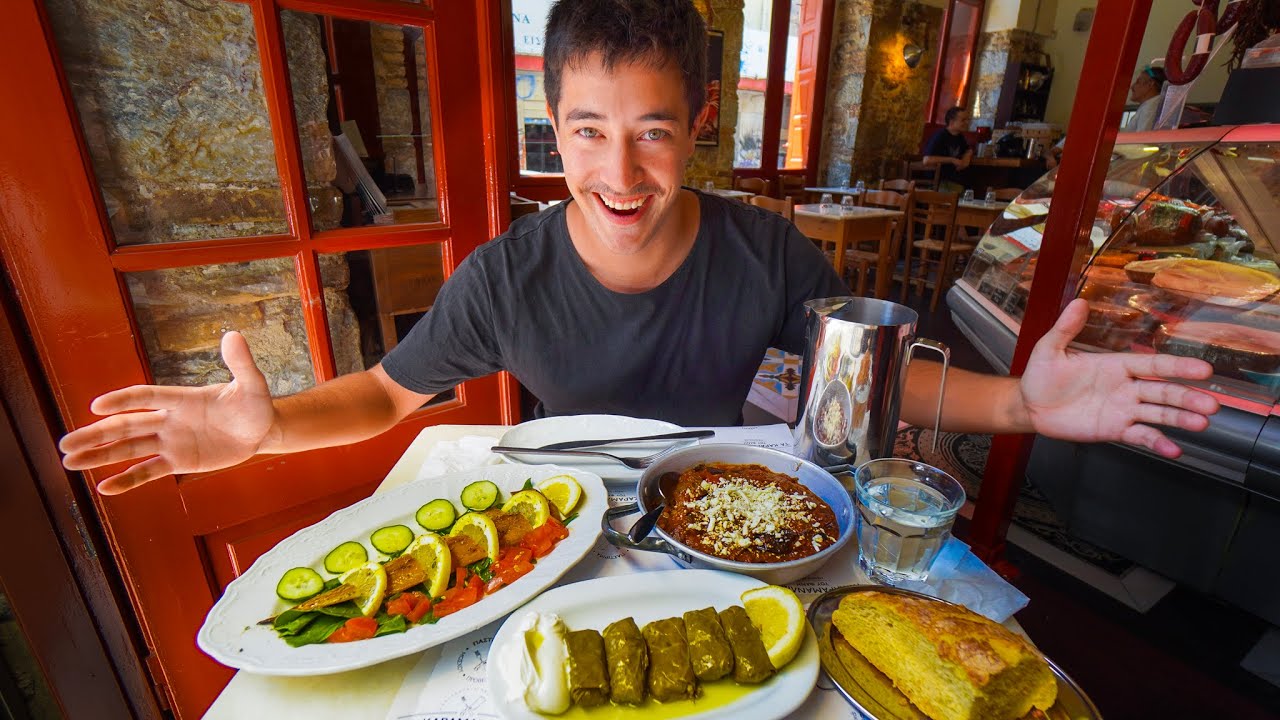 Cretan Food!! ULTIMATE GREEK FOOD Tour - Mezedes + SPIT MEAT (Kontosouvli) Street Food in Athens! | Luke Martin