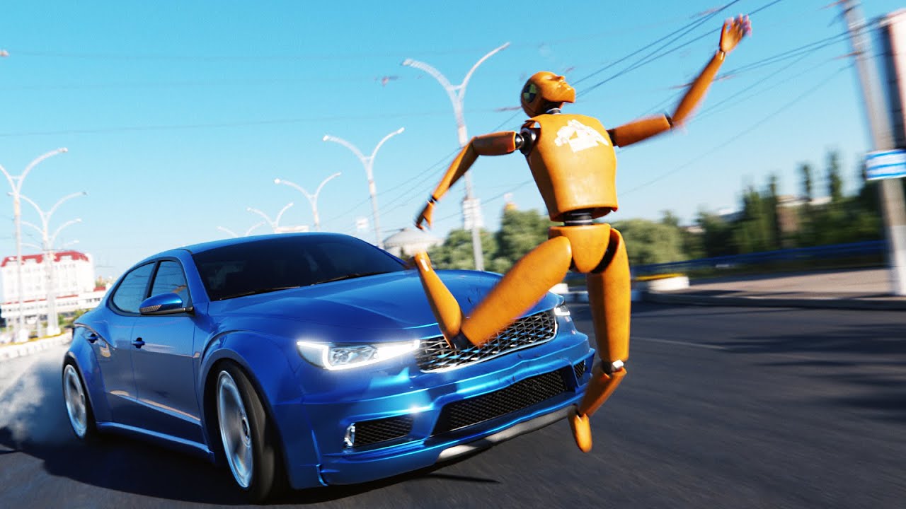 DESTROYING CrashHard Dummies With Fast Cars! Dummy Destruction! - BeamNG Drive Mods