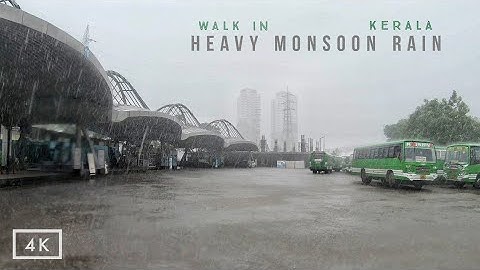 Walk in heavy thunderstorm in Kerala | ASMR Rain sounds for sleep, meditation, yoga | Insomnia