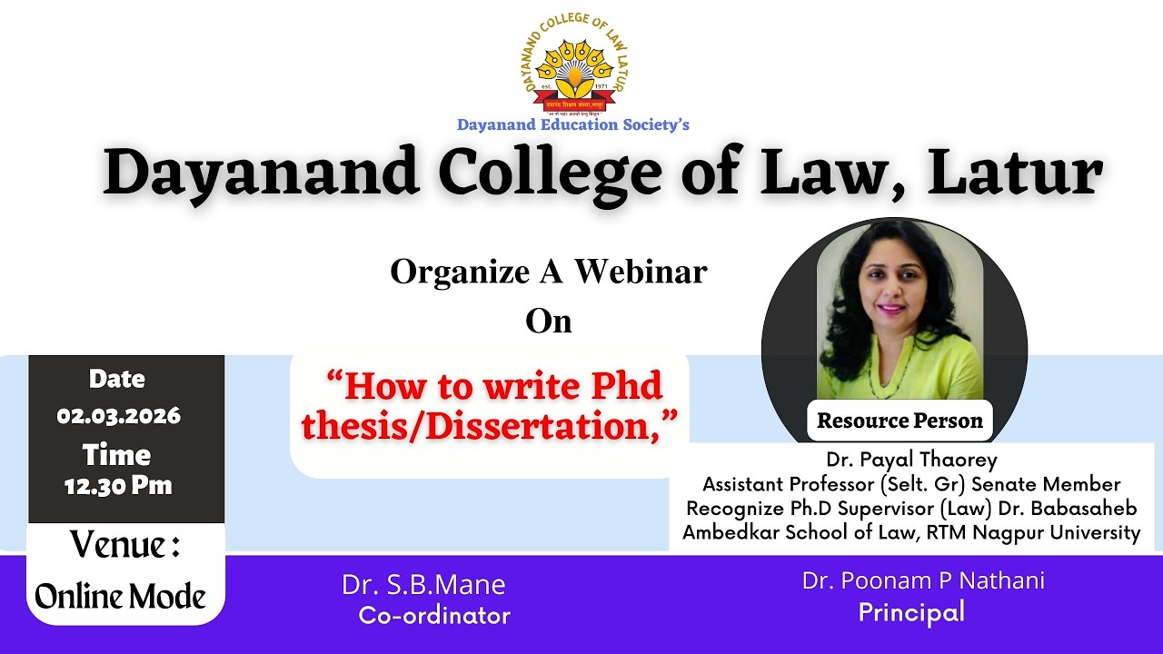 Webinar on How to write Phd Thesis & Dissertation - YouTube