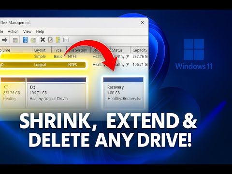 How to Shrink, Extend, create & Delete Any Partition in Windows 11 — Including Recovery Partition!