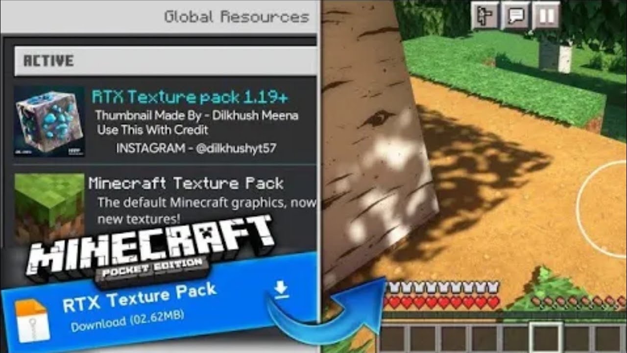 Best RTX Texture pack for Minecraft Pe - 1.19. - YouTube