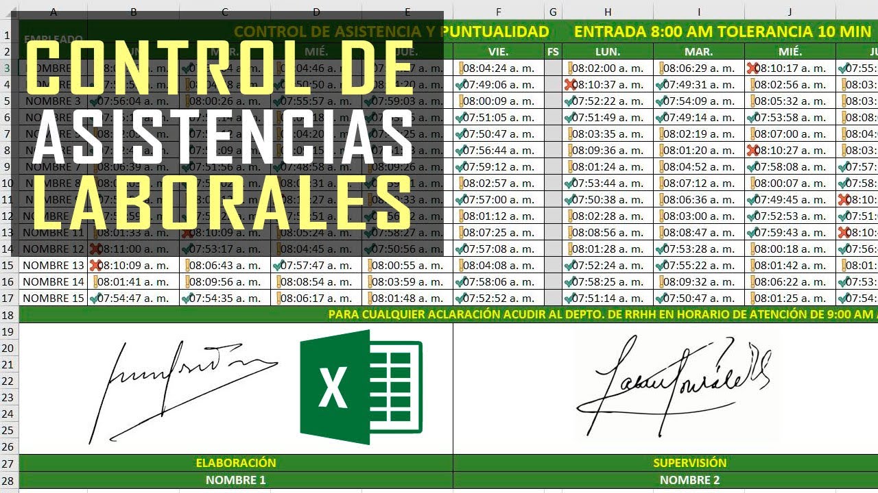 Control de Asistencias Laborales en EXCEL 2023 Generar Horarios Aleatorios Contar.Si Control de Asistencias Laborales en EXCEL 2023 Generar Horarios Aleatorios Contar.Si