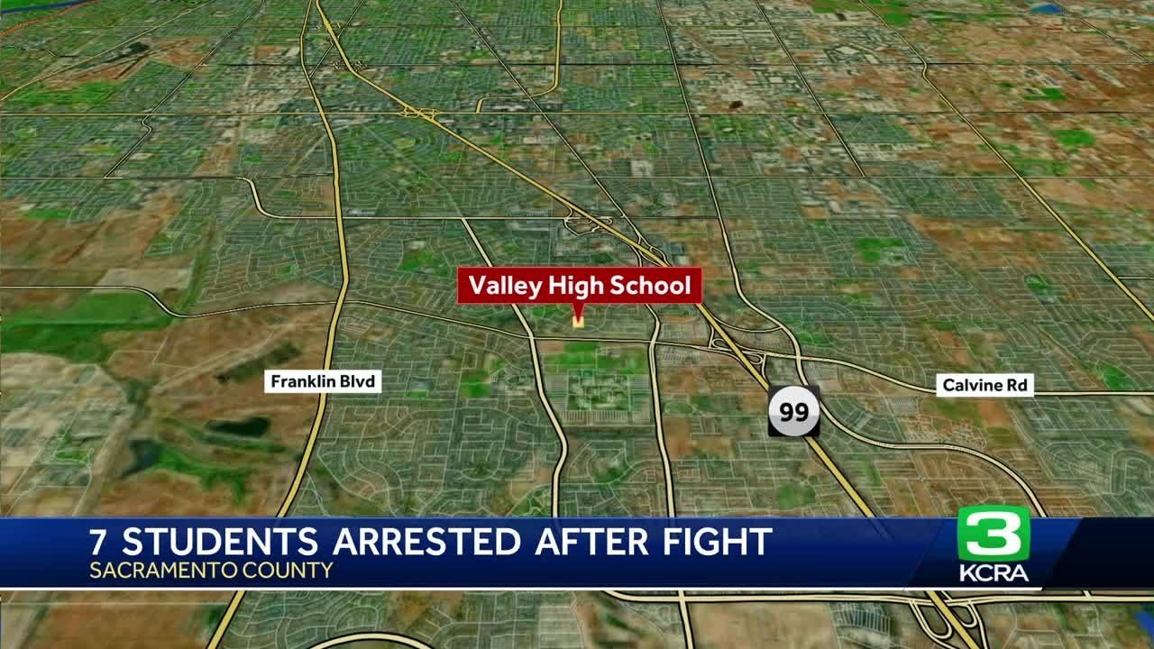 7 students arrested following large fight at Valley High School - YouTube