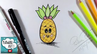 COMO DESENHAR UMA ABACAXI KAWAII / SUPER FÁCIL