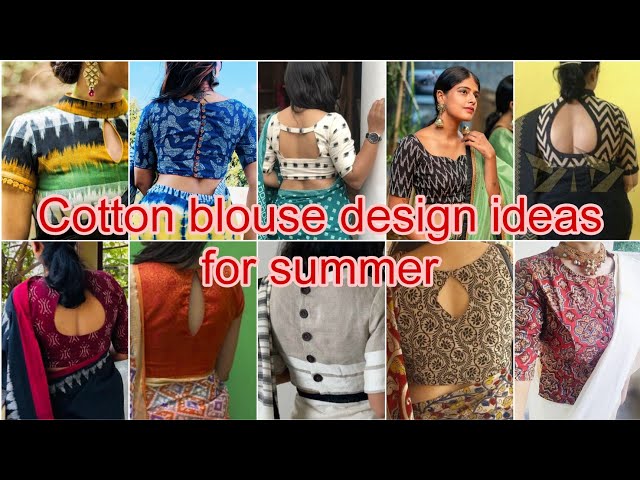 Stylish cotton saree blouse designs and ideas | Cotton saree blouse designs,  New blouse designs, Cotton saree blouse