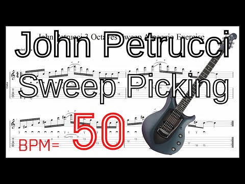 John Petrucci Sweep Picking Exercise Guitar ジョン･ペトルーシ ギタースウィープピッキング基礎練習 BPM50【キソレン TAB】