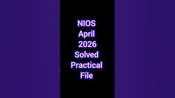 Nios Solved Practical File 2026 #gurusajjad #education #niospractical