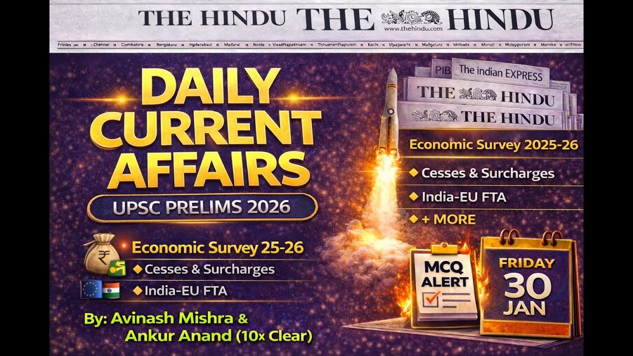UPSC Prelims 2026 Daily Current Affairs MCQs – 30 January (The Hindu ...